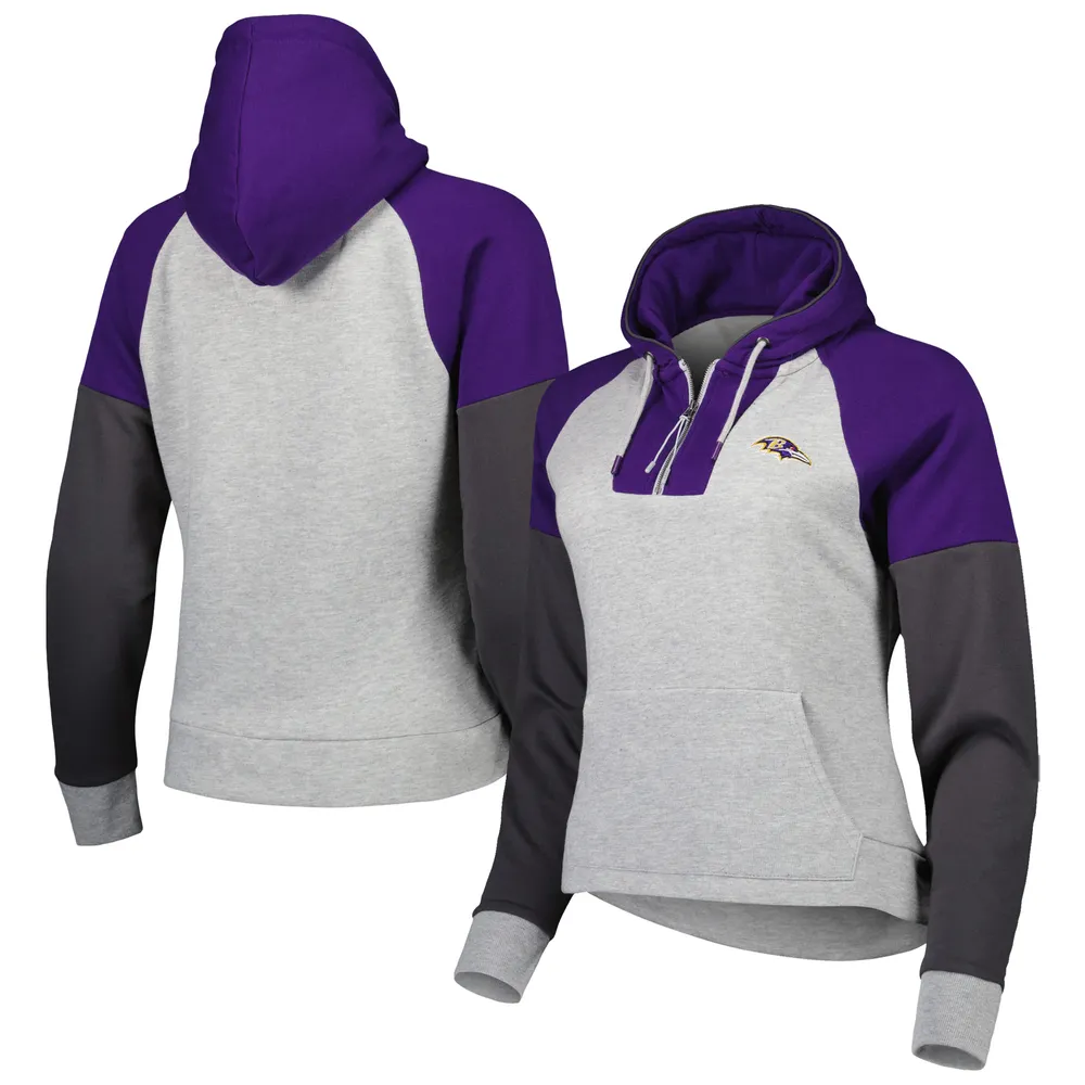 Lids Baltimore Ravens Antigua Women's Jackpot Raglan Half-Zip Pullover  Hoodie - Heathered Gray/Purple