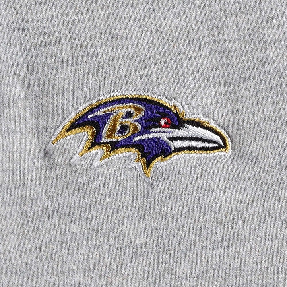 Antigua Women's Antigua Heathered Gray/Purple Baltimore Ravens Jackpot  Raglan Half-Zip Pullover Hoodie