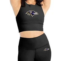 Women's Black Baltimore Ravens Leggings & Midi Bra Set