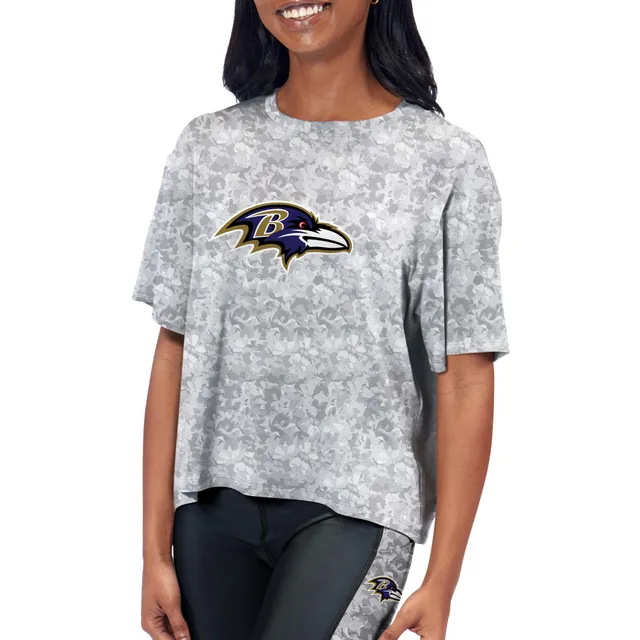 Baltimore Ravens '47 Women's Skyler Parkway Cropped Long Sleeve T-Shirt -  Black