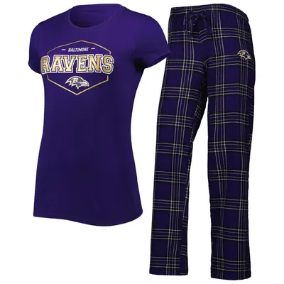 Baltimore Ravens Concepts Sport Women's Badge T-Shirt & Pants Sleep Set - Purple/Black