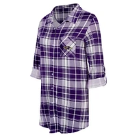 Chemise de nuit en tricot à carreaux Ashford Baltimore Ravens Purple Concepts Sport pour femmes