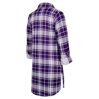 Chemise de nuit en tricot à carreaux Ashford Baltimore Ravens Purple Concepts Sport pour femmes