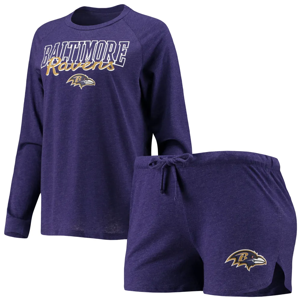Lids Baltimore Ravens Concepts Sport Women's Meter Knit Long Sleeve Raglan  Top & Shorts Sleep Set - Purple