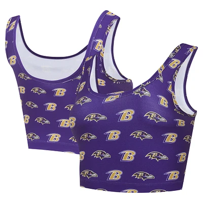 Soutien-gorge à imprimé intégral Baltimore Ravens Record violet Concepts Sport pour femme