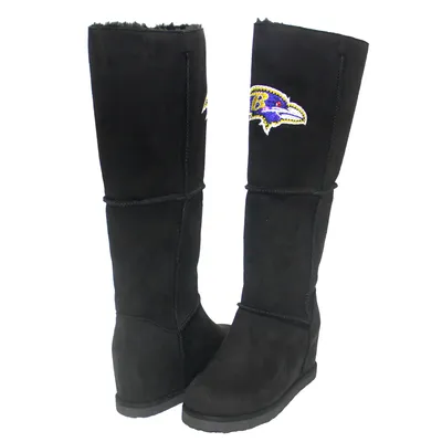 Baltimore Ravens Cuce Women's Suede Knee-High Boots - Black