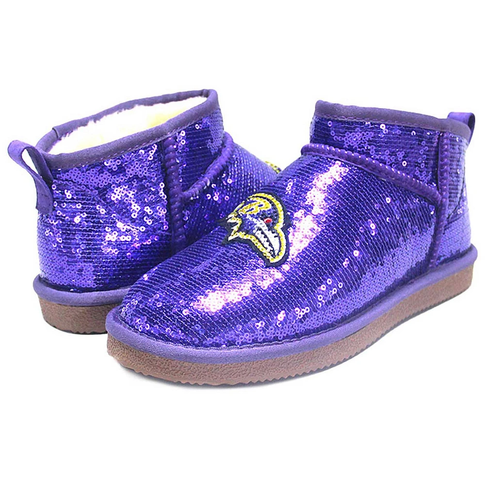 Women's Cuce  Purple Baltimore Ravens Sequin Ankle Boots