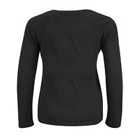 Women's Fanatics  Black Baltimore Ravens 2023 AFC North Division Champions Plus Conquer Long Sleeve Scoop Neck T-Shirt