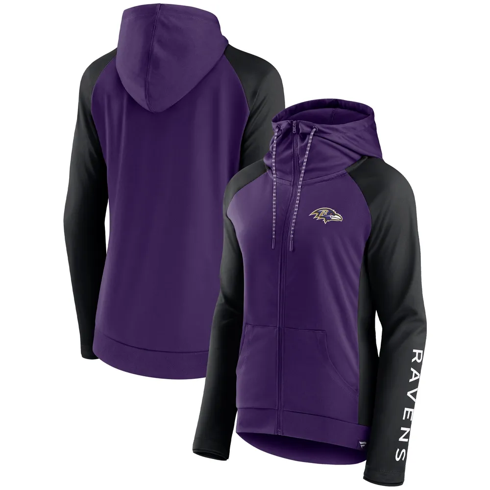 Lids Baltimore Ravens Fanatics Branded Women's End Around Raglan Full-Zip  Hoodie - Purple/Black