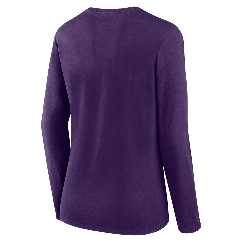 Fanatics Branded Women's Fanatics Branded Purple Baltimore Ravens Plus  Measure Distance Scoop Neck Long Sleeve T-Shirt