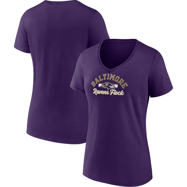 Women's Fanatics Branded Purple/Black Baltimore Ravens Ombre Long Sleeve T- Shirt