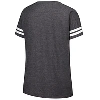 Women's Fanatics Charcoal Baltimore Ravens Plus Logo Striped Raglan Notch Neck T-Shirt