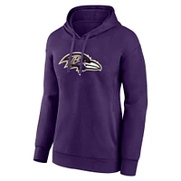 Women's Fanatics Lamar Jackson Purple Baltimore Ravens Player Icon Name & Number Pullover Hoodie