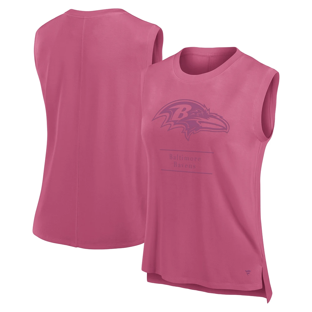 Women's Fanatics Pink Baltimore Ravens Studio Embrace Tank Top