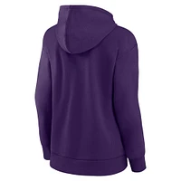 Women's Fanatics Purple Baltimore Ravens Iconic Cotton Fleece Checklist Pullover Hoodie