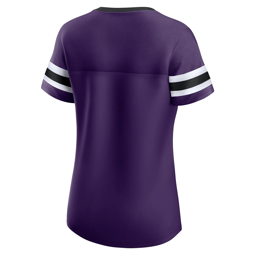 T-shirt à lacets Fanatics violet Baltimore Ravens Original State pour femmes