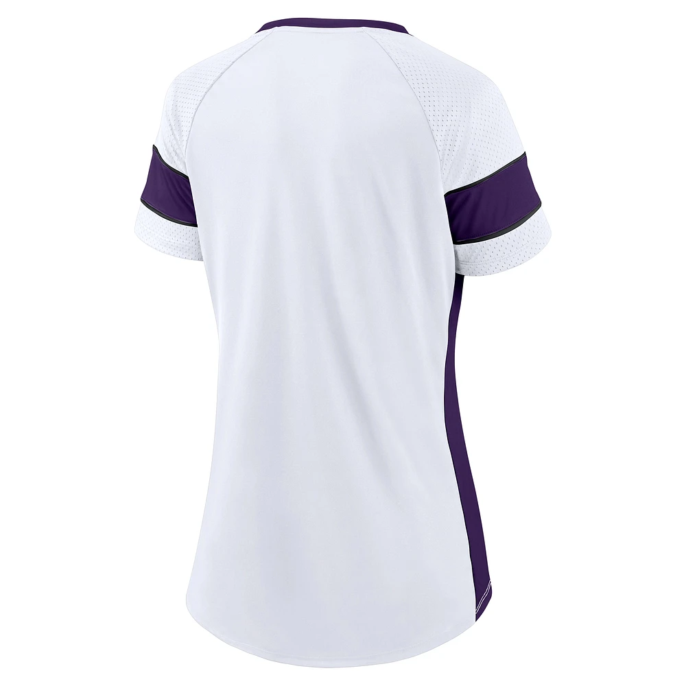 Women's Fanatics  White Baltimore Ravens Athena Lace-Up V-Neck T-Shirt