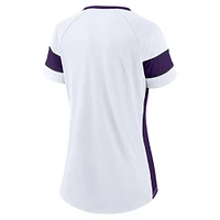 Women's Fanatics  White Baltimore Ravens Athena Lace-Up V-Neck T-Shirt
