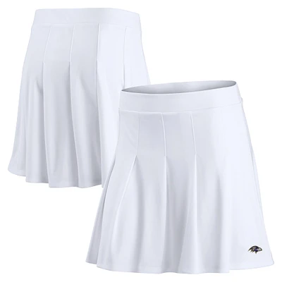 Jupe-short de tennis avec logo principal des Baltimore Ravens Fanatics pour femmes, blanche