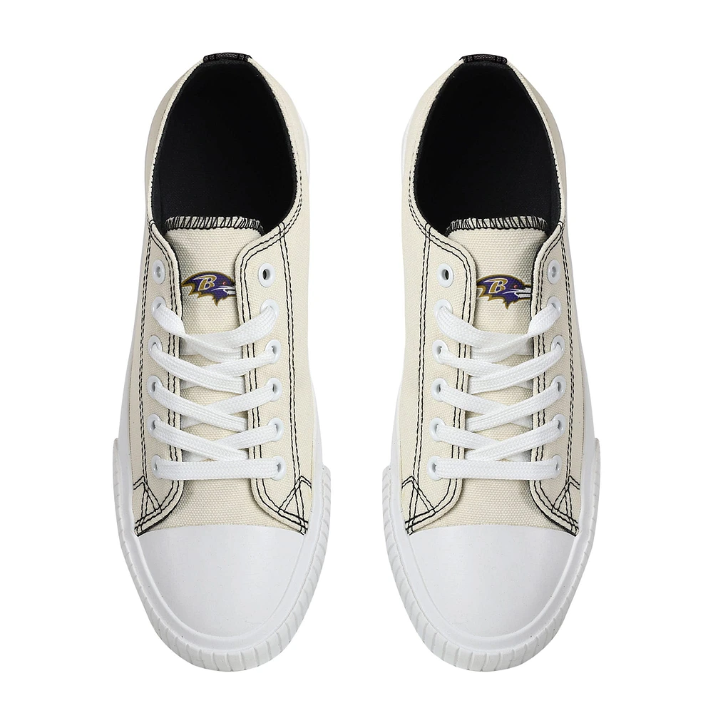 Women's FOCO Cream Baltimore Ravens Low Top Canvas Shoes
