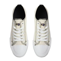 Women's FOCO Cream Baltimore Ravens Low Top Canvas Shoes