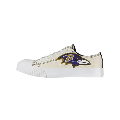 Women's FOCO Cream Baltimore Ravens Low Top Canvas Shoes