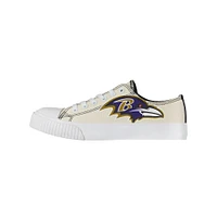 Women's FOCO Cream Baltimore Ravens Low Top Canvas Shoes