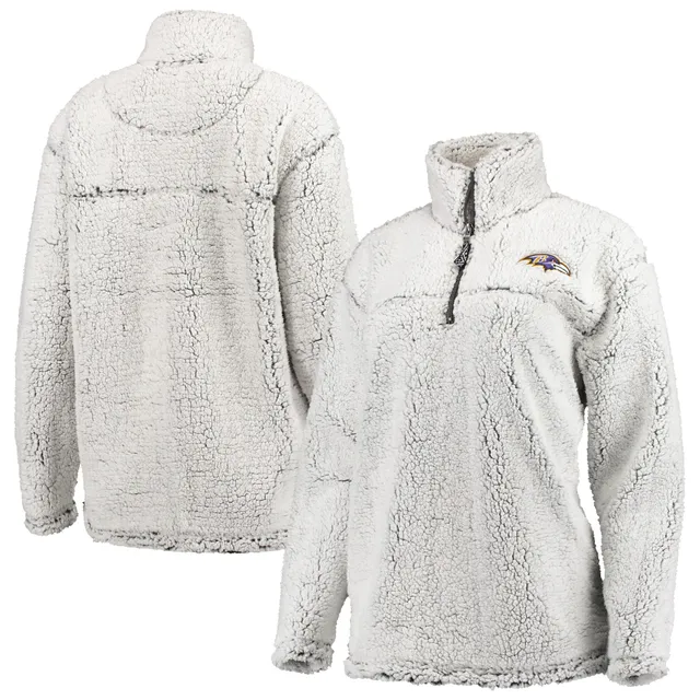 Women's G-III 4Her by Carl Banks Black Miami Dolphins Sherpa Plaid Quarter- Zip Jacket