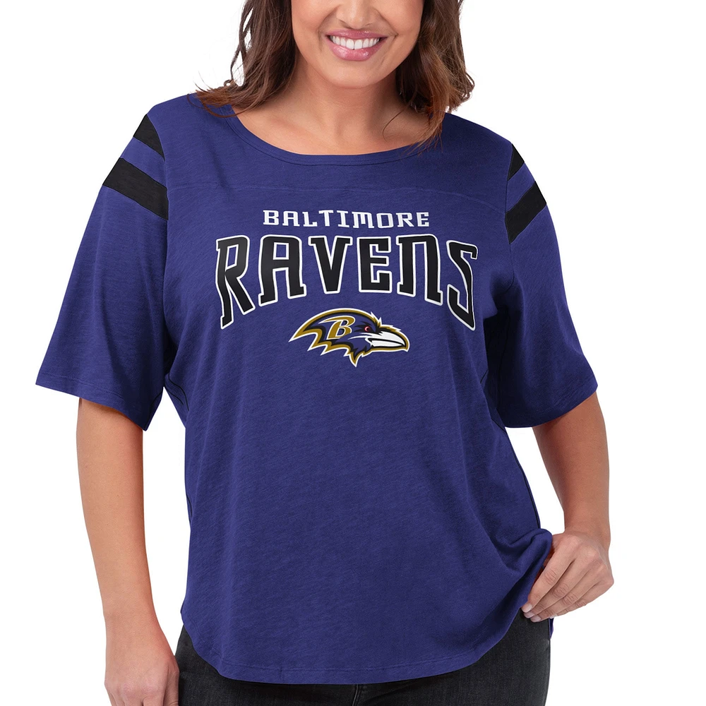 Women's G-III 4Her by Carl Banks Purple Baltimore Ravens Plus Linebacker T-Shirt