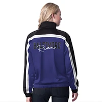 Veste de survêtement d'après-match entièrement zippée G-III 4Her par Carl Banks pour femme, violet, des Baltimore Ravens