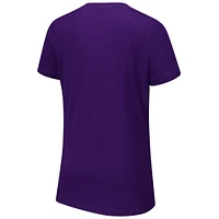 T-shirt à col en V d'après-saison G-III 4Her par Carl Banks pour femme, violet, Baltimore Ravens