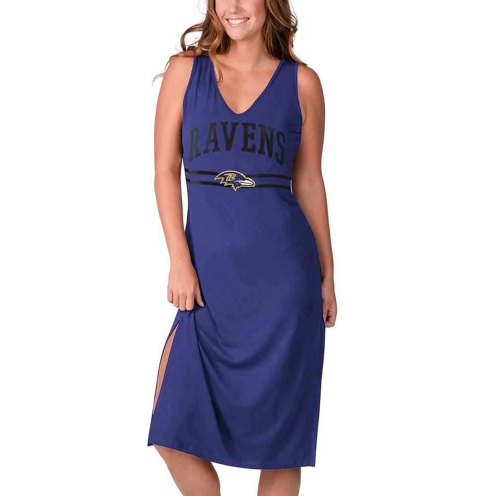 Robe longue à encolure en V pour femme G-III 4Her by Carl Banks Violet Baltimore Ravens