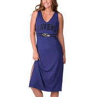 Robe longue à encolure en V pour femme G-III 4Her by Carl Banks Violet Baltimore Ravens