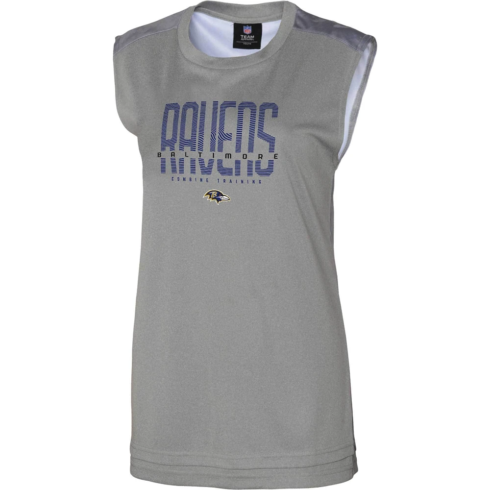 Women's Gray Baltimore Ravens No Sweat Tank Top