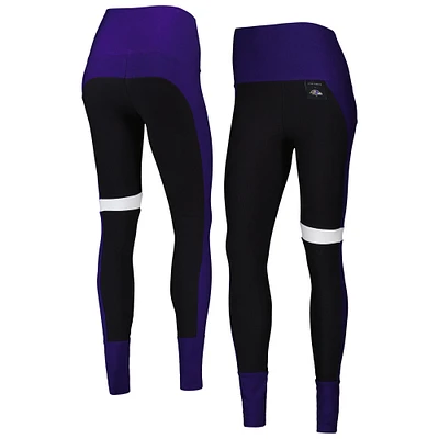 Legging KIYA TOMLIN noir/violet Baltimore Ravens colorblock tri-blend pour femme