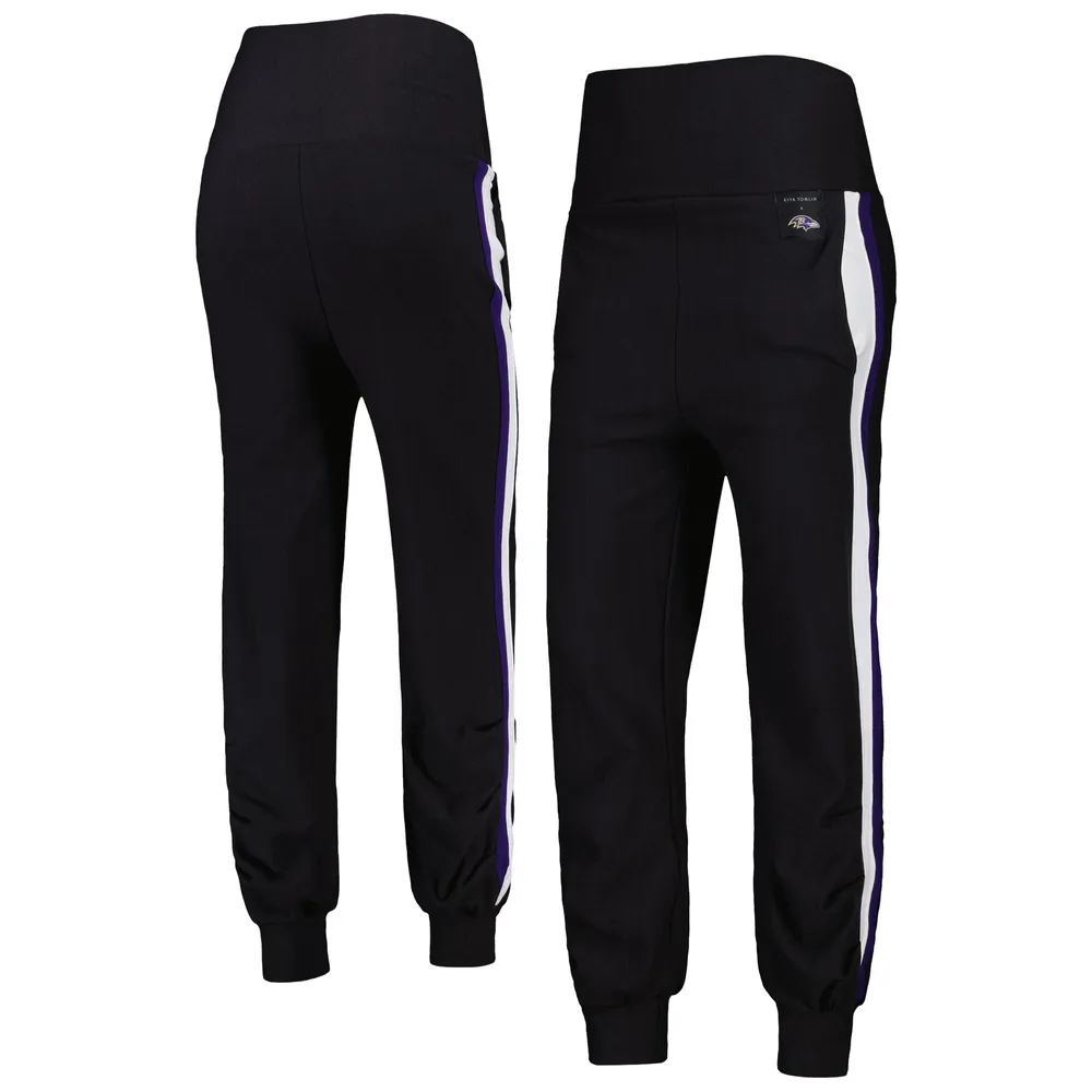 Pantalon de jogging KIYA TOMLIN noir à rayures Baltimore Ravens pour femmes