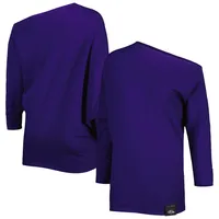 Sweat-shirt KIYA TOMLIN pour femme violet Baltimore Ravens Twisted Tri-Blend asymétrique 3/4-Dolman Sleeve