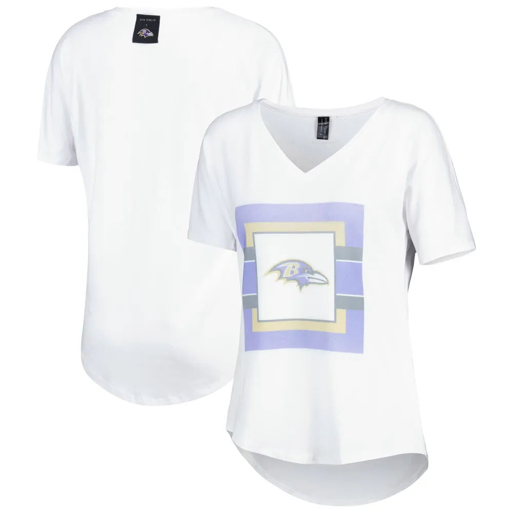 Lids Baltimore Ravens KIYA TOMLIN Women's V-Neck T-Shirt - White