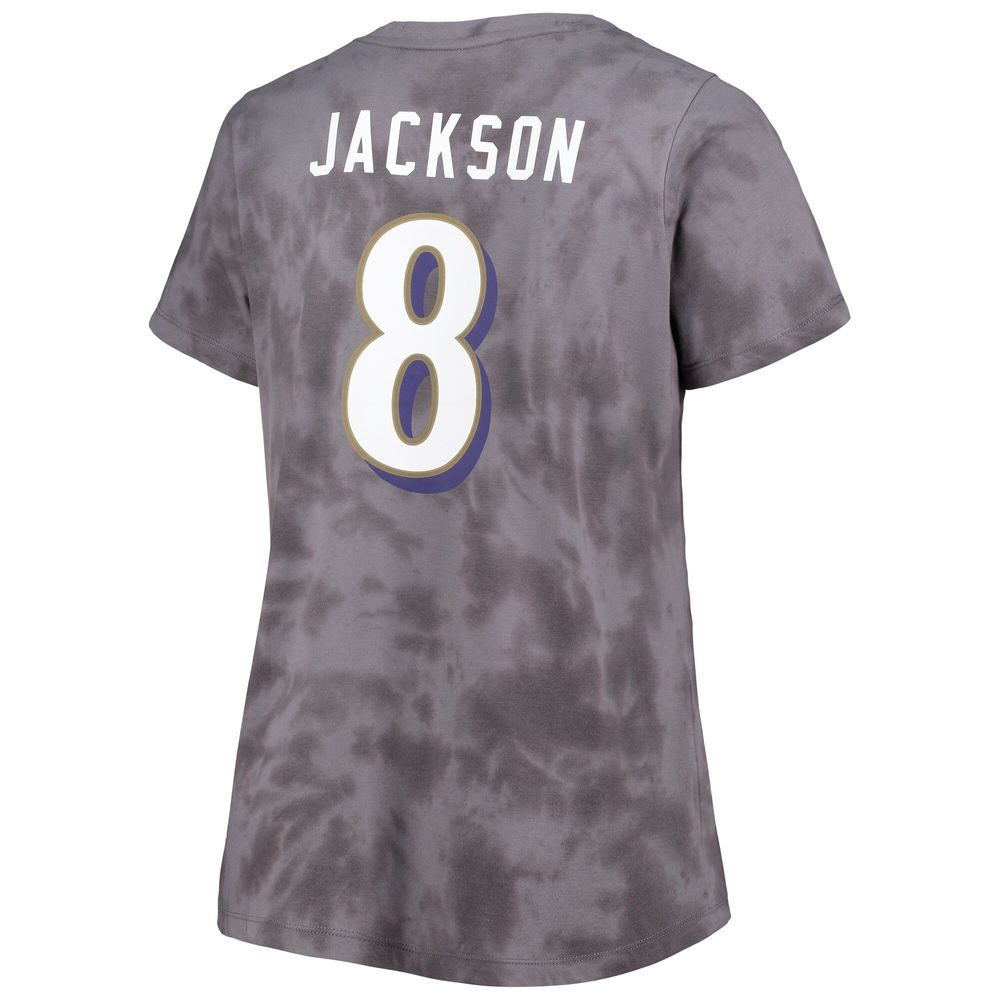 Lids Lamar Jackson Baltimore Ravens Women's Plus Name & Number Tie-Dye T- Shirt - Charcoal