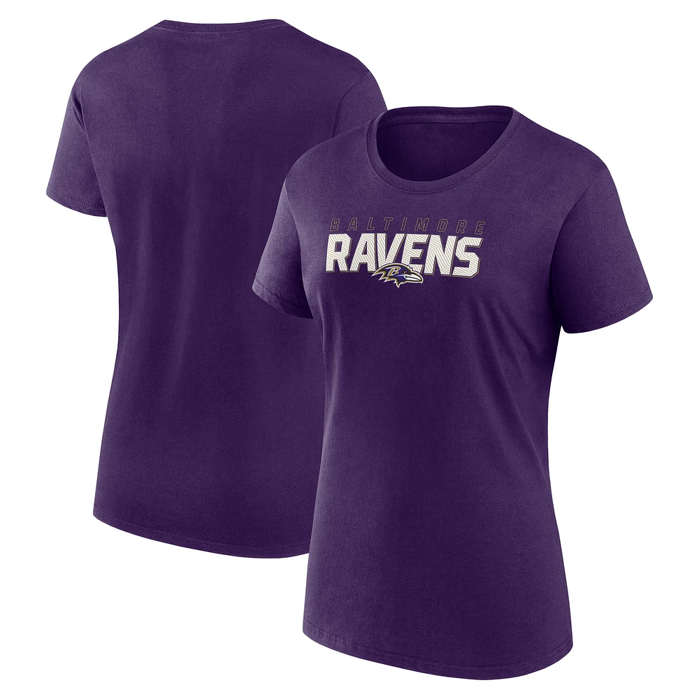 T-shirt de sport violet avec logo pour femme Baltimore Ravens