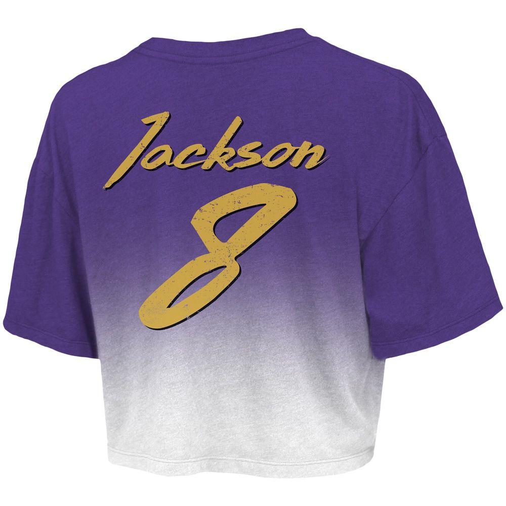 Lids Lamar Jackson Baltimore Ravens Majestic Threads Women's Drip-Dye  Player Name & Number Tri-Blend Crop T-Shirt - Purple/White