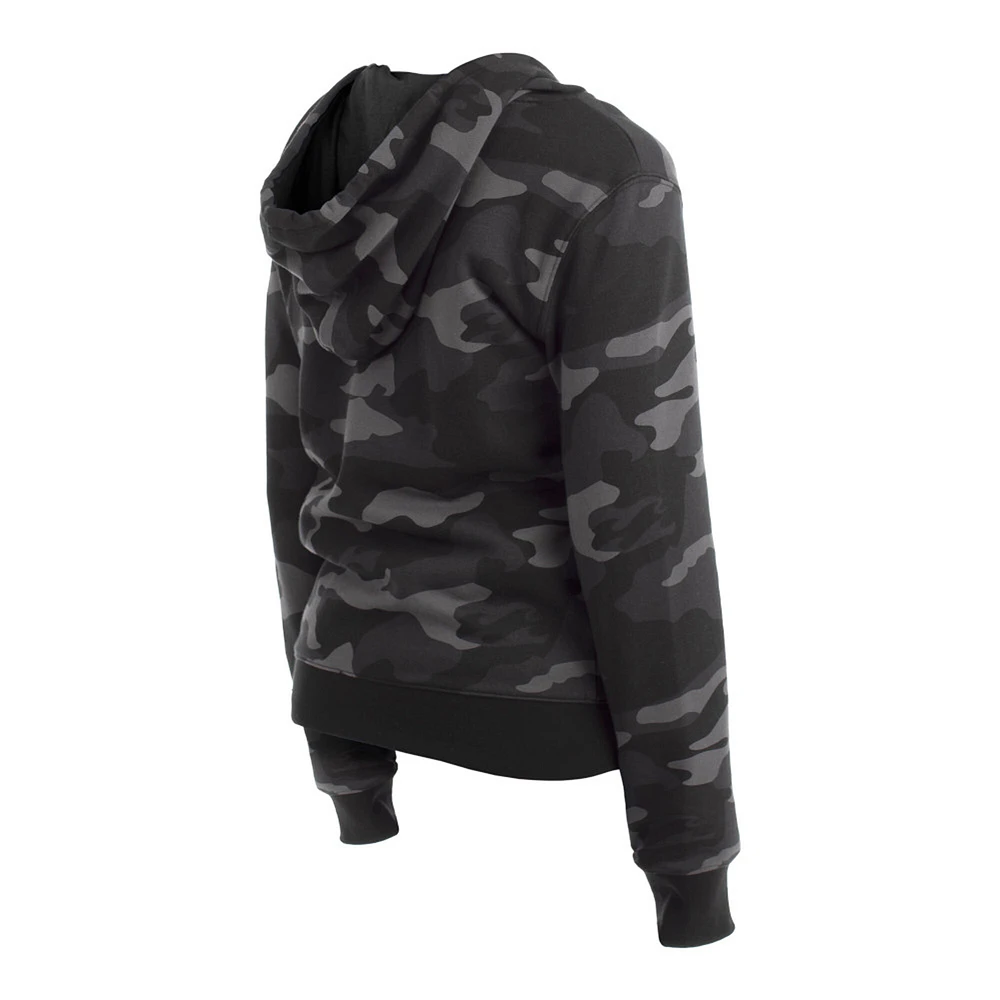 Sweat à capuche noir avec fermeture éclair et camouflage des Ravens de Baltimore New Era pour femme