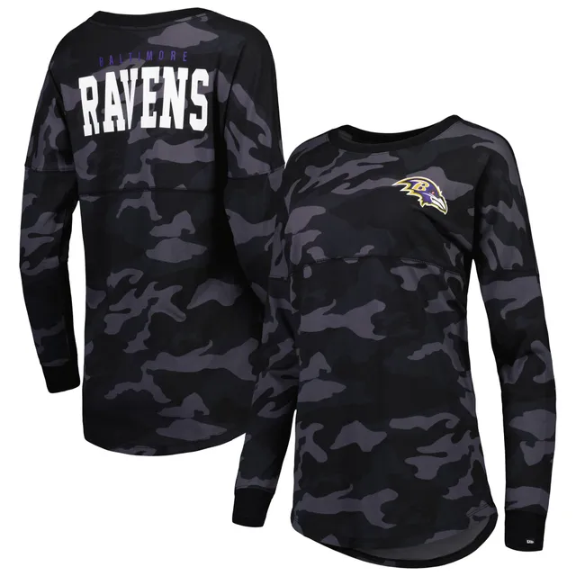 Women's Fanatics Branded Purple/Black Baltimore Ravens Ombre Long Sleeve T- Shirt