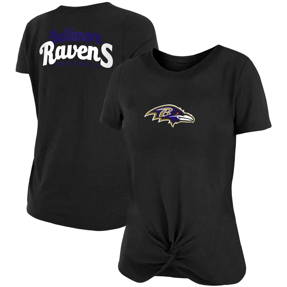 Lids Baltimore Ravens New Era Women's Slub T-Shirt with Front Twist Knot -  Black