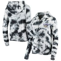 Women's New Era Black Baltimore Ravens Tie Dye Fleece Full-Zip Hoodie