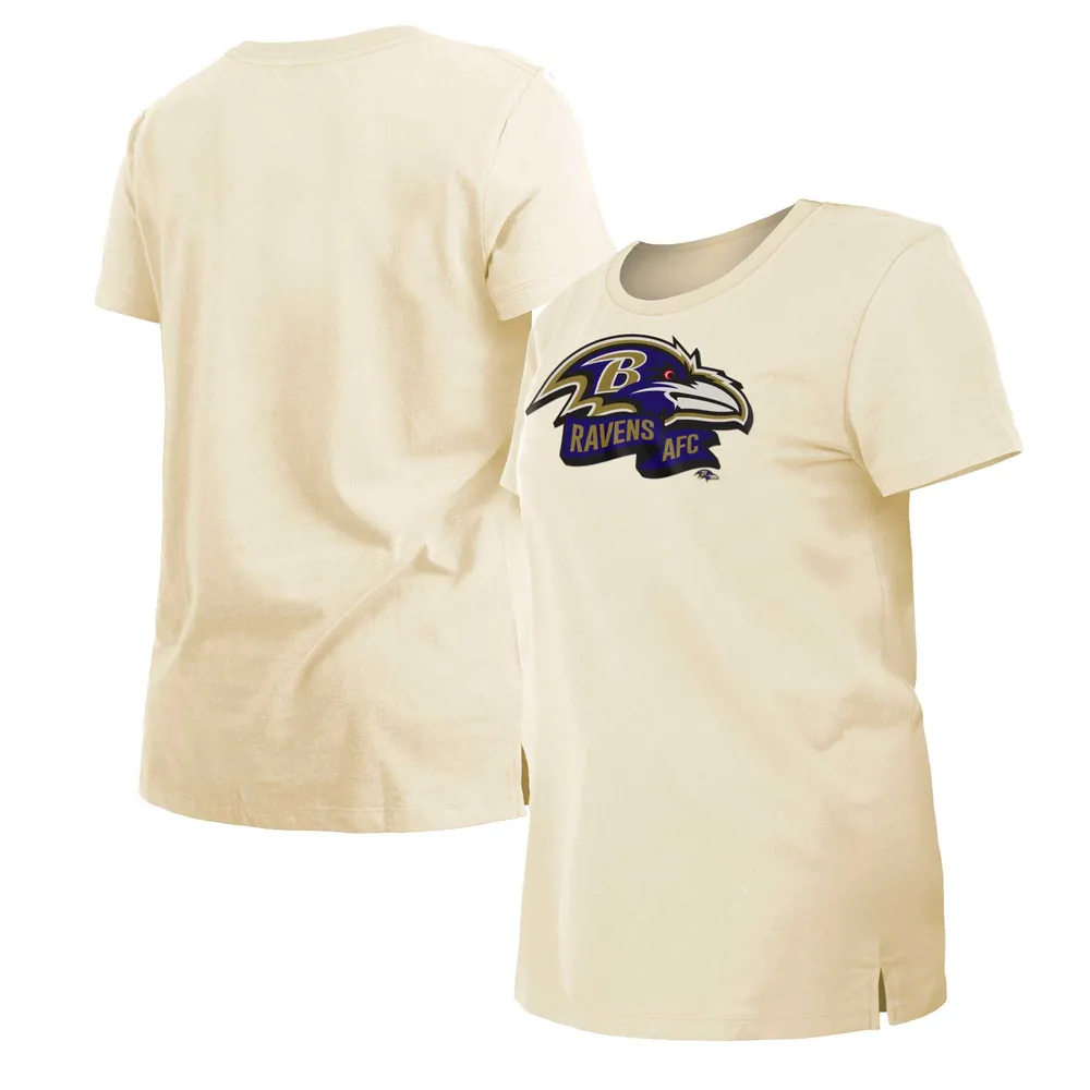 T-shirt Femme New Era Crème Baltimore Ravens Chrome Sideline