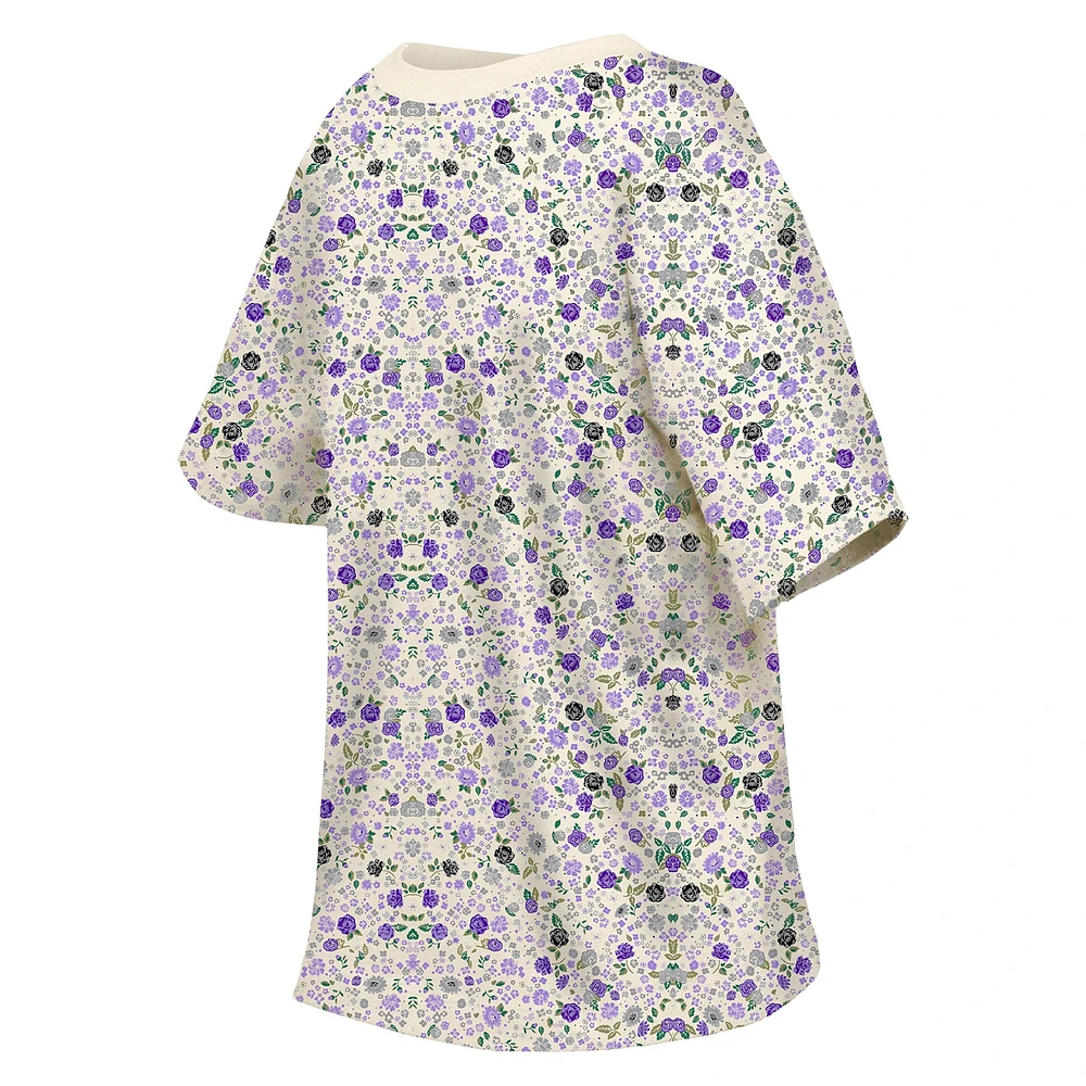 Women's New Era Cream Baltimore Ravens Glam Game Floral T-Shirt