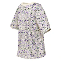 Women's New Era Cream Baltimore Ravens Glam Game Floral T-Shirt