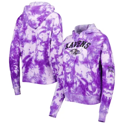 Baltimore Ravens New Era Women's Cloud Dye Fleece Pullover Hoodie - Purple