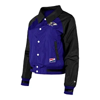 Blouson raglan à boutons-pression pour femmes Baltimore Ravens Coaches violet New Era